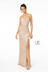 Full Sequin Long Prom Evening Dress