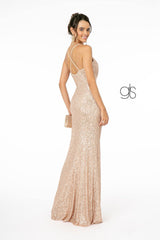 Full Sequin Long Prom Evening Dress