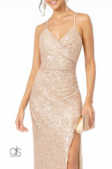 Full Sequin Long Prom Evening Dress