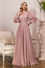Cinderella Divine CD0183 Full Sleeve Long Formal Dress
