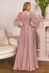 Cinderella Divine CD0183 Full Sleeve Long Formal Dress