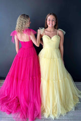 Straps Green A-Line Swiss Dot Tulle Prom Dress with Bow Tie