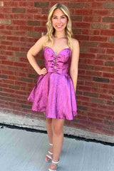 Glitter Strapless Peacock Short Party Dress with Bow