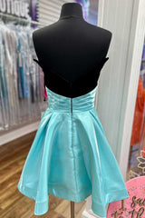 Strapless Black Velvet Cocktail Dress with Train