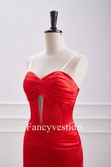 Red Keyhole Corset Fitted Ruched Homecoming Dress