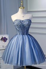 schattige strapless kralen korte feestjurk lieverd mini bruidsmeisje jurken