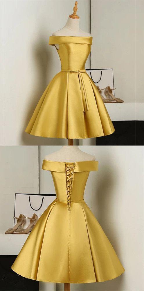 Gouden bruidsmeisje jurk, korte bruidsmeisjurk, elegante feestjurk, korte thuiskomstjurken, korte prom -jurken