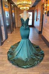 Glamourou v-neck mouwloze halter zeemeermin prom-jurk met kralen