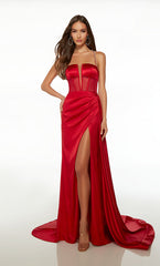 Glamorous Halter Neck Gown Open Back with High Side Slit