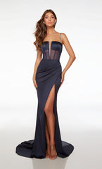 Glamorous Halter Neck Gown Open Back with High Side Slit