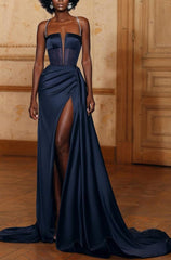 Glamorous Halter Neck Gown Open Back with High Side Slit