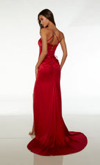 Glamorous Halter Neck Gown Open Back with High Side Slit