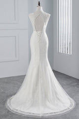 Glamoureuze lange zeemeermin tule appliques kanten trouwjurk