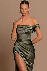 Glamorous Off-the-Shoulder Prom Dress Mermaid Long With Split