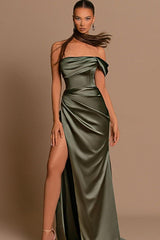 Glamorous Off-the-Shoulder Prom Dress Mermaid Long With Split