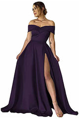 Glamorous Off-the-Shoulder Prom Gown Aline Long with Split