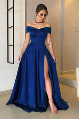 Glamorous Off-the-Shoulder Prom Gown Aline Long with Split