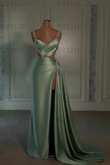Glamorous Pink Prom Dress Sweetheart Spaghetti Strap with High Slit Trail