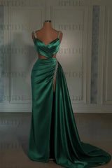 Glamorous Pink Prom Dress Sweetheart Spaghetti Strap with High Slit Trail