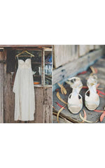 Glamorous Spaghetti Strap Sleeveless Floor-length Sweetheart Sequins Wedding Dress