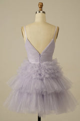 Glitter Black Tiered Spaghetti Straps Short Homecoming Dress