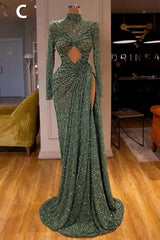Glitter Off the Shoulder Slim Mermaid Prom Dress Sleeveless Mermaid Evening Gowns