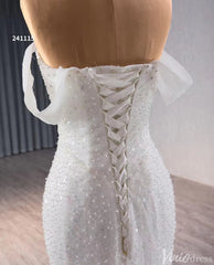 Glittery Beaded Mermaid Wedding Dresses Off the Shoulder 241115
