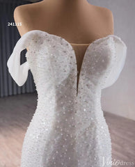 Glittery Beaded Mermaid Wedding Dresses Off the Shoulder 241115