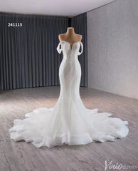 Glittery Beaded Mermaid Wedding Dresses Off the Shoulder 241115