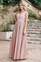 Gorgeous Aline Evening Dress Sleeveless Lace Appliques Bridesmaid Dress