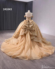 Gorgeous Beaded Sequin Lace Wedding Gown Off the Shoulder Quinceanera Dress 241043