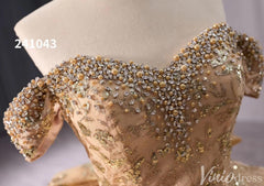Gorgeous Beaded Sequin Lace Wedding Gown Off the Shoulder Quinceanera Dress 241043
