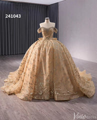 Gorgeous Beaded Sequin Lace Wedding Gown Off the Shoulder Quinceanera Dress 241043