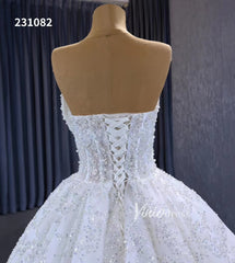 Gorgeous Beaded Strapless Wedding Dresses Sweetheart Neck Bridal Gown 231082