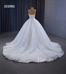 Gorgeous Beaded Strapless Wedding Dresses Sweetheart Neck Bridal Gown 231082