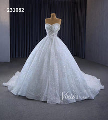 Gorgeous Beaded Strapless Wedding Dresses Sweetheart Neck Bridal Gown 231082
