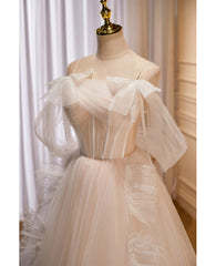 Unique and Noble Ivory Sleeveless Off Shoulder Ball Dress Ivory sheer thin shoulder strap with backless strap prom dress