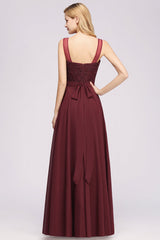 Gorgeous Jewel Neck Pink Bridesmaid Dress with Beadings