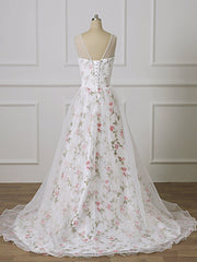 Gorgeous Lace Appliques White Long Prom Dress White Formal Evening Dress