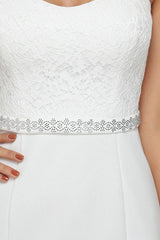 Gorgeous Lace Cap Sleeves Wedding Dress with Beads