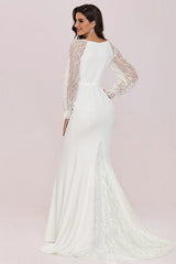 Gorgeous Lace Long Sleeve Wedding Dress Mermaid