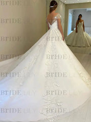 Gorgeous Off Shoulder White Lace Aline Wedding Dress Open Back