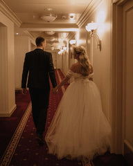 Gorgeous Off-The-Shoulder Long Mermaid Wedding Dress With Detachable Tulle Train