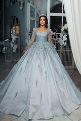 Gorgeous Satin A-Line Wedding Dresses Long Sleeves Square Neck Tulle Appliques Bridal Dress