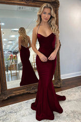 Gorgeous V-Neck Royal Blue Mermaid Prom Dress Backless