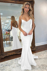 Gorgeous V-Neck Royal Blue Mermaid Prom Dress Backless