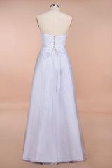 Graceful Strapless Tulle Lace A-line Wedding Dress