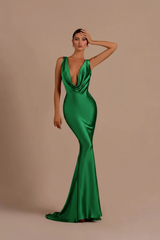 Elegant Champagne Mermaid Prom Dress Long Slimming with Ruffles