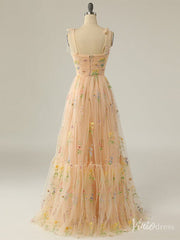 Green Floral Lace Prom Dresses Spaghetti Strap Formal Gown FD4080