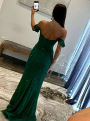 Green Lace Mermaid Prom Dresses 2025 with Sweetheart Neck – FD5079